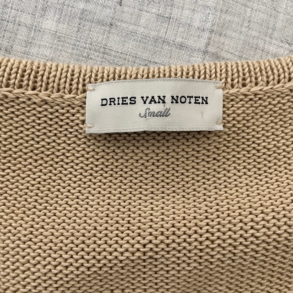Dries Van Noten cotton short sleeve sweater with front gold payette sequins - Picture 2 of 11